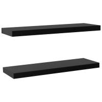 vidaXL Estantes flotantes de pared 2 unidades negro 40x20x3.8 cm, 60x20x3.8 cm, 80x20x3.8 cm Mueble Almacenaje Estantería para Oficina, Estudio, Dormitorio Estantería/Librería/ mueble de Almacenamiento - details 3