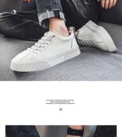 Zapatillas Blancas Para Hombre 2024 Moda Primavera Casual Con Cordones Punta Redonda Planas Zapatos Deportivos Ajuste Talla Normal - details 7