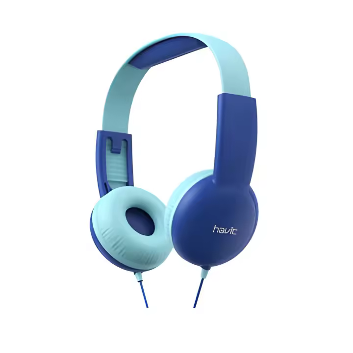 Havit H211D  Casco Especialmente Diseñado para Niños  - Auriculares Seguros para la Audicón de los mas Pequeños  por Estar Limitados a 82db y Cómodos con Micrófono, , Conexión de 3.5mm, Diseño a la Moda y Duradero - Perfecto para Música y Aprendizaje - 1
