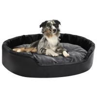 vidaXL Cama de Perros Felpa y Cuero Sintético 90x79x20 cm Colchón Color Gris oscuro,  Beige,  Negro y mas - details 0