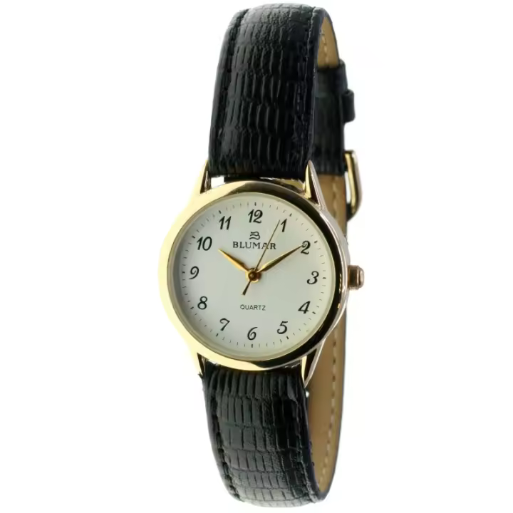 Reloj Blumar Para Mujer Chapado Correa De Piel - 1
