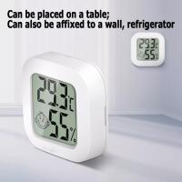 Termómetro de habitación, higrómetro, higrómetro digital, termómetro de habitación con pantalla Celsius y Fahrenheit para el hogar, habitación de bebé, almacén, invernadero, reptil, humidor, sótano, oficina, coche. (Blanco) - details 0