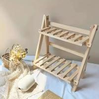 Estante De Madera De 2 Niveles Organizador De Escritorio Estante De Mostrador Para Oficina Estantería De Almacenamiento Para Espacio De Vida - details 2