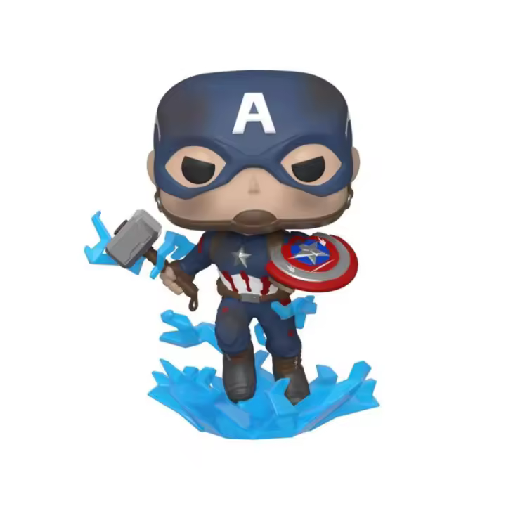 Funko pop marvel los vengadores endgame capitan america con escudo roto & mjolnir 45137 - 1