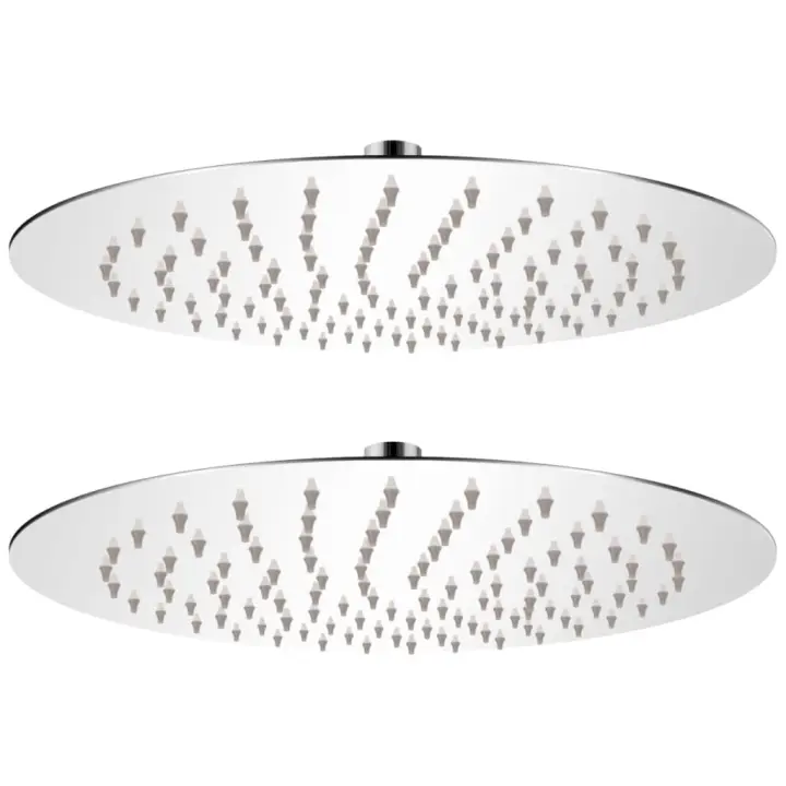 vidaXL Cabezal de ducha efecto lluvia 2 pzs acero inoxidable Ø 25 cm - 1