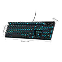 Teclado De Juego Retro Punk EWEADN 104 Teclas Con Retroiluminación Azul USB Cableado Compatible Con PC/Laptop Windows - details 3
