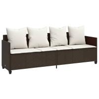 vidaXL Tumbona con cojines ratán sintético Negro y crema, Marrón y crema, Gris Sillas de Exterior Ideal para jardín, playa, piscina, terraza Tumbona Piscina Tumbonas Playa Tumbonas Jardín Exterior - details 1