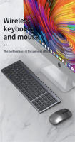 Jomaa Teclado Y Ratón Inalámbricos Ultrafinos USB 2.4G + Bluetooth Recargables Con Funciones Multimedia Para Oficina Doméstica - details 18