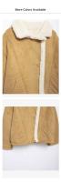Chaqueta Motociclista Corta Para Mujer UNIZERA Otoño/Invierno Nueva Del 2024 Estilo Casual Cuello Redondo Peluche Grueso Con Botones Y Bolsillos - details 4