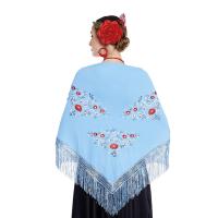 Manton Bordado en Flores Para Adulto. Mantones Flamenco Sevillana.Mantón para fiesta ,Ancho de 170cm - details 5
