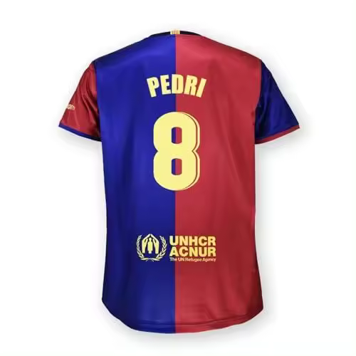 FC Barcelona, Pedri dorsal 8, Primera Equipación Temporada 24/25, Camisa, Unisex Adulto-Réplica oficial con licencia - 1