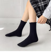Calcetines De Mujer Estilo Coreano Nuevos De Color Sólido Kawaii Para Niñas Calcetines Transpirables De Alta Calidad Con Volante - details 6