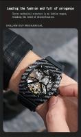 Reloj Mecánico Automático Para Hombre MUSANFIGO Forma De Barril Luminoso Hueco Resistente Al Agua Ideal Para Regalos Correa De Silicona - details 9
