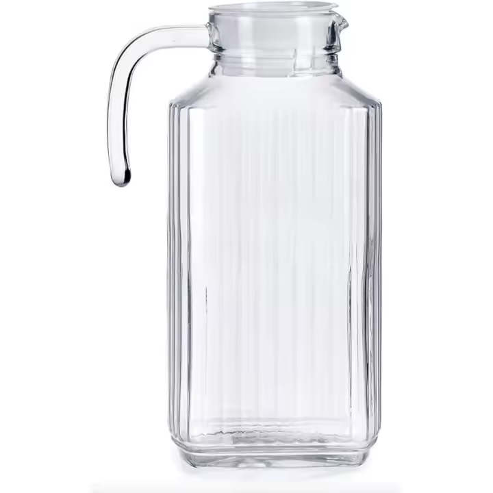 ARTEHOME Jarra de agua  con tapa blanca 1,8L ,Jarra de cristal,Color Transparente - 1