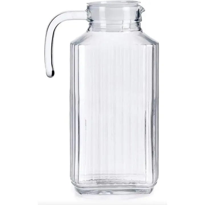 ARTEHOME Jarra de agua  con tapa blanca 1,8L ,Jarra de cristal,Color Transparente - 1