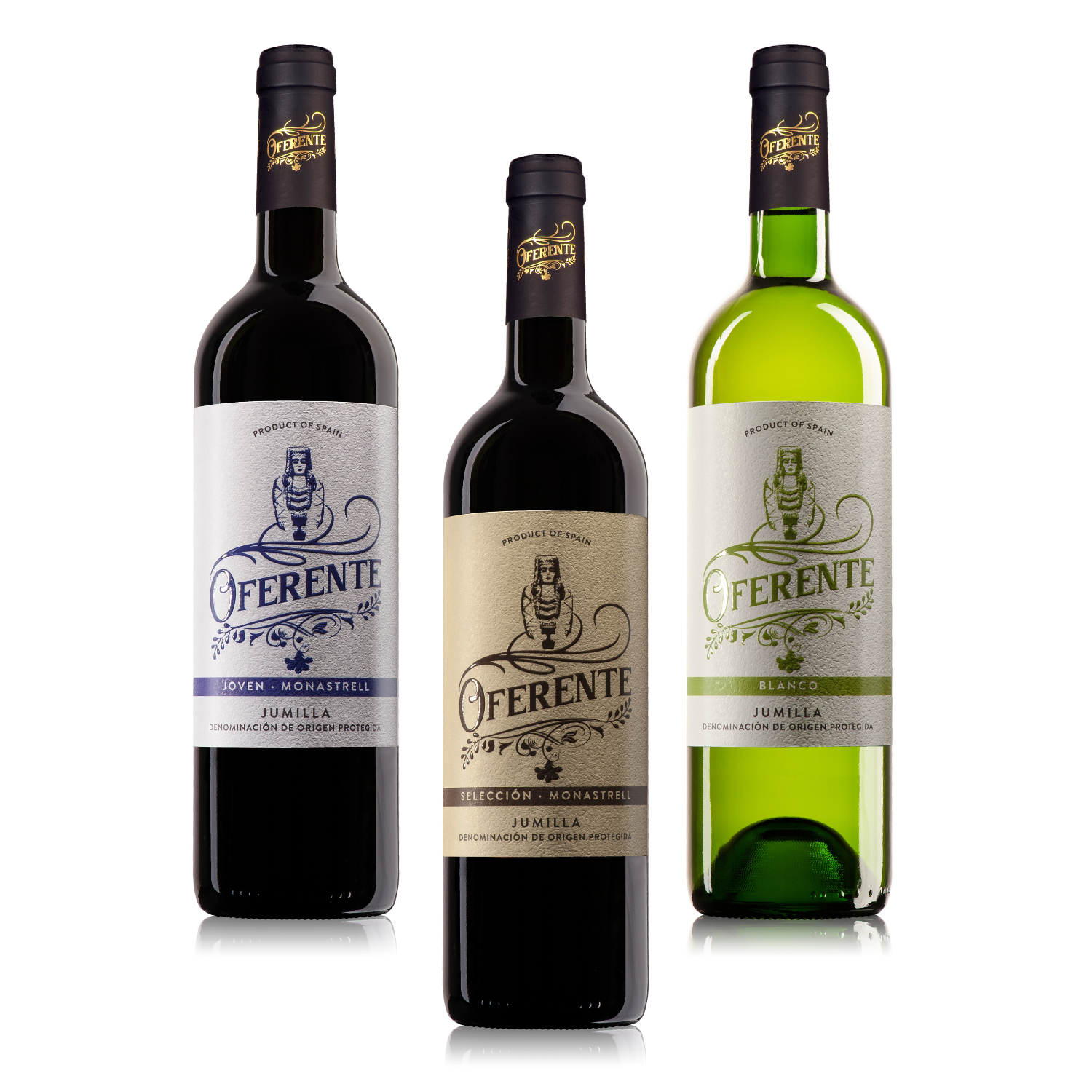 OFERENTE - Vino Blanco, Selección y Joven Bodegas Santiago Apostol - Vino Blanco y Tinto D.O Jumilla - Estuche de Vino Blanco, Selección y Joven - Vino Blanco Premium - Pack de Vinos Tintos - Vino Tinto de Calidad - 3 Unidades de 750 ml