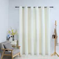 vidaXL Cortina Opaca con Anillas de Metal 290x245 cm Terciopelo Visillo Color Beige,  Crema,  Negro y mas - details 1