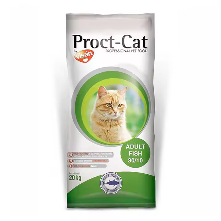 Proct-Cat, Pienso para Gatos Adultos con Pescado, 4kg, 20kg, Comida Natural para Felinos Pienso seco para Gatos - 1