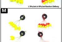 MNFT 60Pcs Bolas De Flotación Ovaladas Rojas Y Amarillas Accesorios Para Pesca De Carpa Mini Bolas De Flotación Para Pesca En Oceano Y Barco - details 4