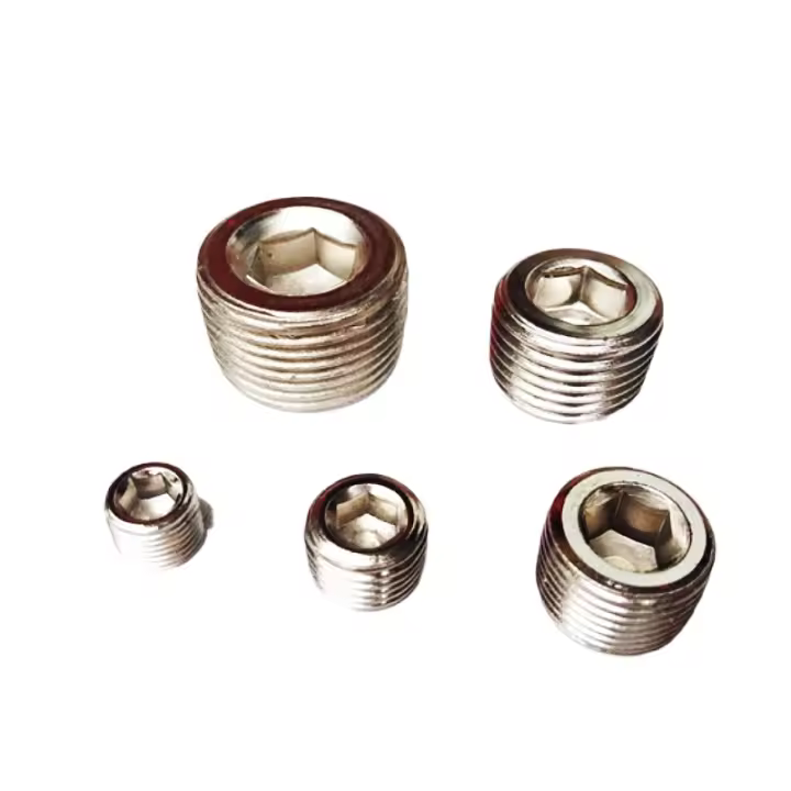 1PCS Conector Pneumático De Hilo Masculino 1/8 1/4 3/8 1/2 NPT Con Socket Y Hexágono Plug De Cobre Para Herramientas De Jardín - 1