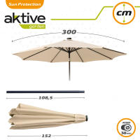Sombrilla para jardín octogonal 32 luces LED inclinable Aktive - details 6