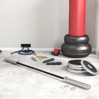SPORTNOW Barra de Pesas de Acero 180 cm Ø50 mm con 2 Presillas Carga 200 kg Barra Olímpica para los Discos de Ø5 cm Entrenamiento en Gimnasio Casa Negro - details 1