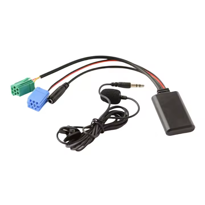 Módulo Bluetooth Para Coche Con Entrada AUX in Adaptador De Música MP3 Handsfree Mini ISO 6Pin Y Cable AUX Para Renault Megane Scenic - 1