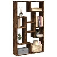 vidaXL Estantería de madera de ingeniería negra 72x20x120 cm en color Negro/Roble ahumado/Marrón roble y más | almacenamiento funcional diseño moderno para baño dormitorio sala - details 1