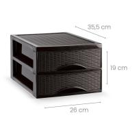 ZYLX SHOPPING - Cajonera Rattan de Sobremesa 2/3/4 Cajones, Blanco o Marrón, Ideal para Escritorio, Baño o Cocina - details 0