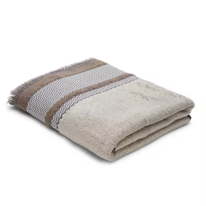 CASTMA GARANTIA DE ALTA CALIDAD - Toalla Baño Beige FLECOS 100x150cm - Suave y Absorbente, Alta Calidad - 1