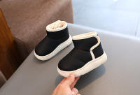 Botas Cortas Para Niños Y Niñas De Cuero PU Antideslizantes Con Forro De Peluche Gruesa Botines Casuales Para Invierno Talla True Fit - details 4