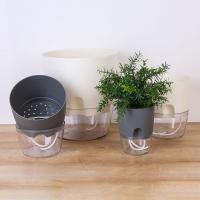 Maceta Automática De 2 Capas Para Riego De Flores Con Algodón Y Cuerda Decoración De Jardín Y Hogar Contenedor De Agua Inteligente Para Plantas Verdes Y Flores - details 6