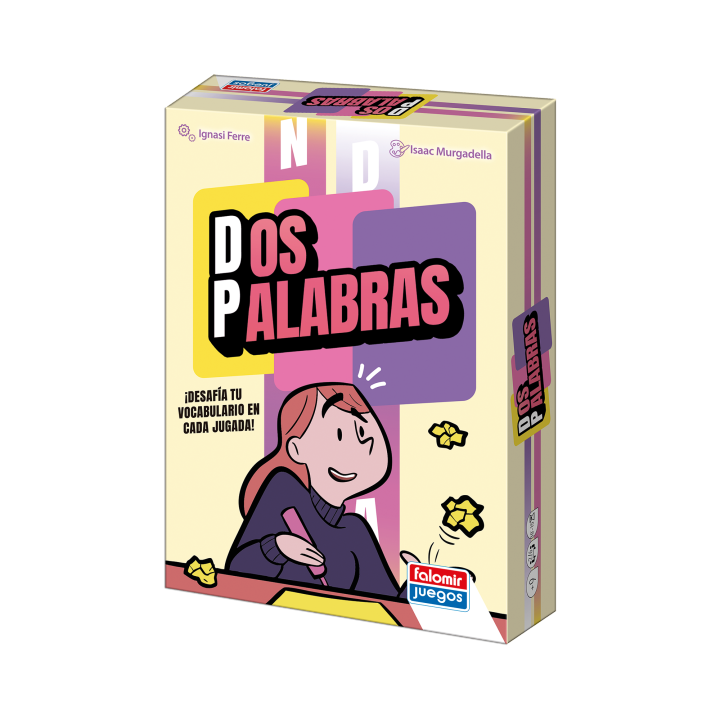 Falomir - Dos Palabras | Juego de Mesa Familiar y de Amigos para Formar Palabras, Velocidad y Estrategia | Incluye Cartas, Bloc y Lápices | Para niños a partir de 9 años | Falomir Juegos