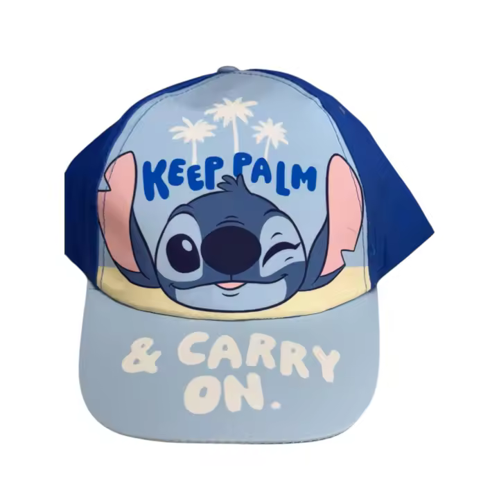 Gorra infantil Stitch Carry on Azul 51-54cm | Gorro para niños con personaje animado - 1
