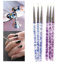 Set De 3 Brochas Para Arte De Uñas Con Estampado Francés 3Pcs Línea De Dibujos 3D Para Gel UV Uso DIY Herramientas De Manicura - details 0
