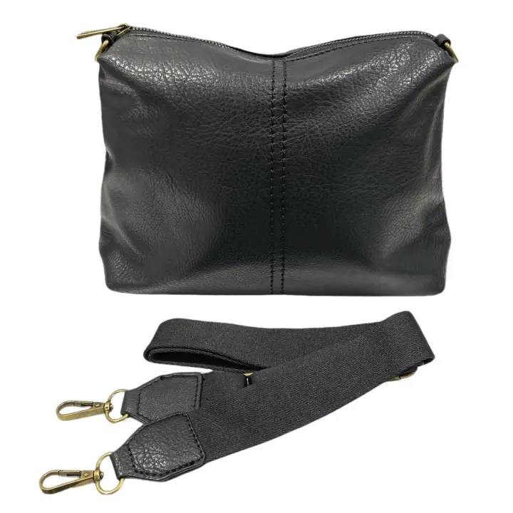 Bolso Napa Costura Central Negro - 1