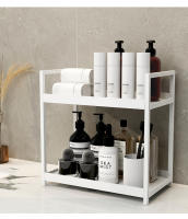 Estante De Contado Multifuncional De 2 Niveles En Negro Y Blanco Para Almacenamiento De Cosméticos En Baño Y Especias En Cocina Capacidad Grande - details 6