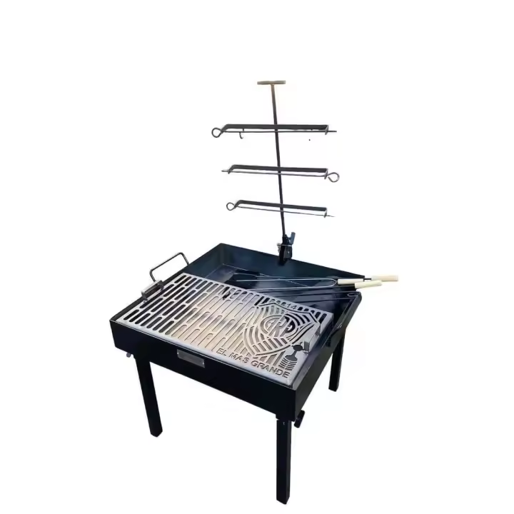 Barbacoa Parrilla Fogonero Equipos de Futbol Argentinos Cuadrado 75 Diametro Aire Libre Artesanal. Color Negro. Medidas 75x75 cm cm Incluye Accesorios - 1