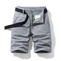 Shorts De Verano Para Hombre Puro Algodón Con Multiple Bolsillos Trabajo Casual Cintura Media Pierna Recta Overbice Longitud De Rodilla Playa - details 1