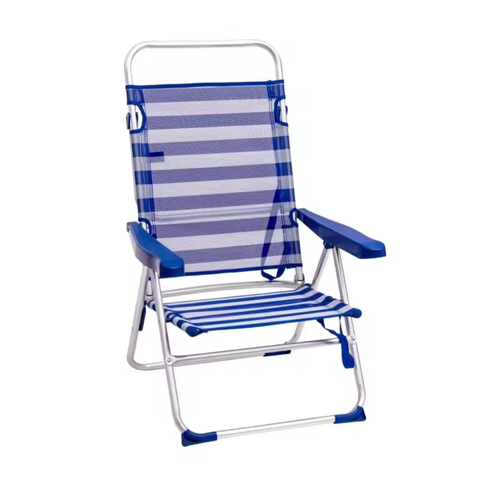 Silla de playa o camping Aluminio tejido textilen Fija o de posiciones Tumbona 3 pies surtidos de modelos a elegir diferentes precios Calidad Monty peach confiable - 1