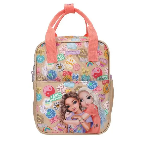 TOPModel mini mochila GIRL POWER colores beige y coral - 1