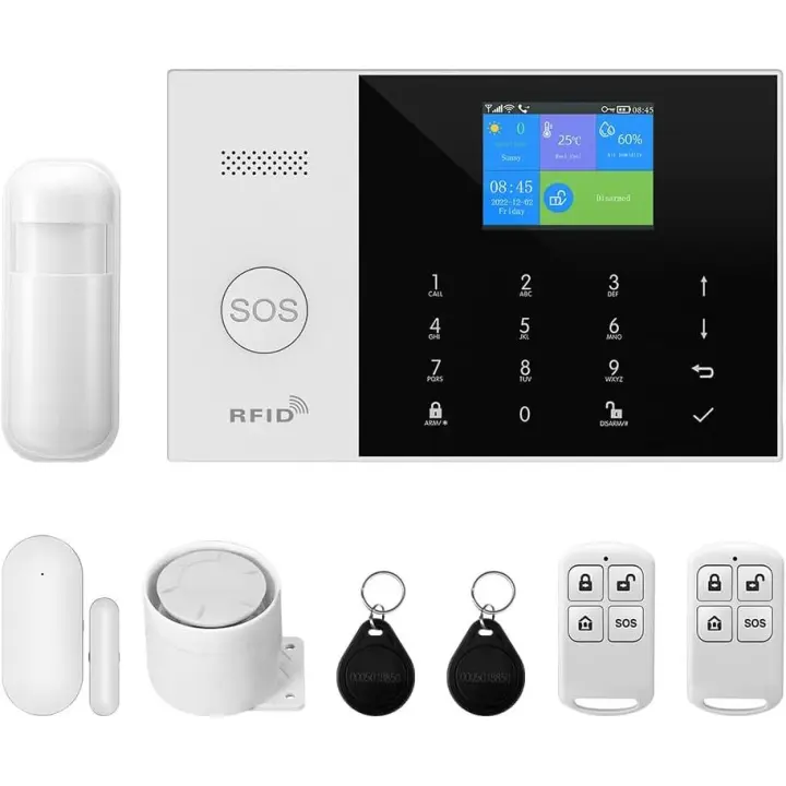 Alarmas para el hogar inalámbrico WiFi, 4G anti-robo Alarmas system with Cámara de Seguridad Pan/Tilt 1080P, alerta de aplicación, funciona with Alexa y Assistente de Google - 1