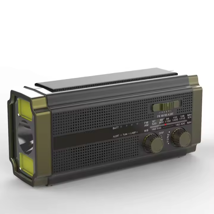Radio solar, radio de la manivela de AM/FM, radio portátil de la emergencia con la batería recargable 5000 mAh, antorcha de 3 modos LED - 1