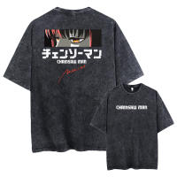 Camiseta De Anime Chainsaw Man Acid Vintage Retro Impresión Estilo Harajuku Para Mujer Algodón Casual Manga Corta Camiseta - details 8