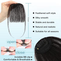 Extensiones De Franja Sintética Negra Natural Clip En Para Mujeres Con Temporadas Pieza Única Para Uso Diario - details 2