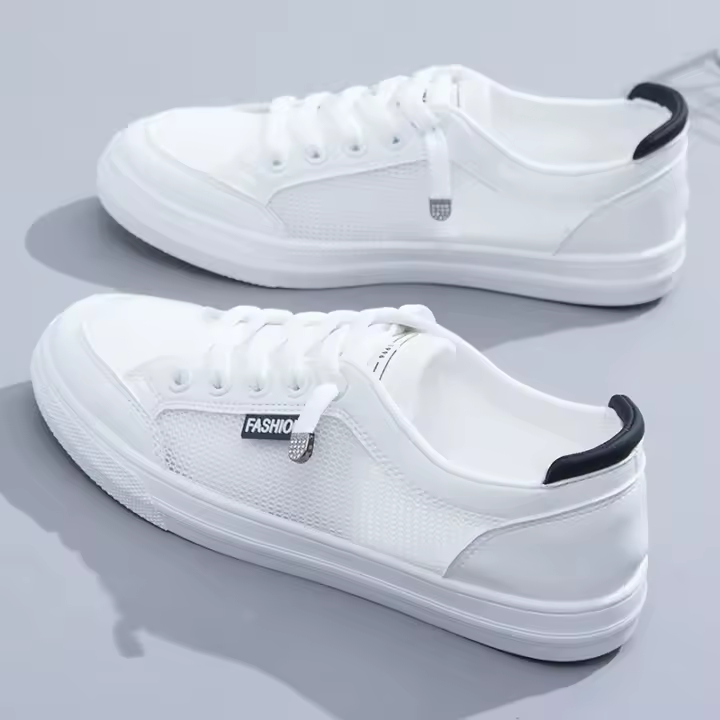 Zapatos De Deporte Casual Para Mujer 2024 Zapatillas Blancas Transpirables Con Malla Tenis Mocasines Planos Deportivos Estilo Campus Para Correr Y Uso Diario - 1