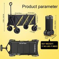 Carros plegables y plegables, carros de jardín resistentes, carrito portátil, carrito de mascotas, con ruedas grandes de playa todo terreno y soporte para bebidas para deportes, compras, camping - details 1