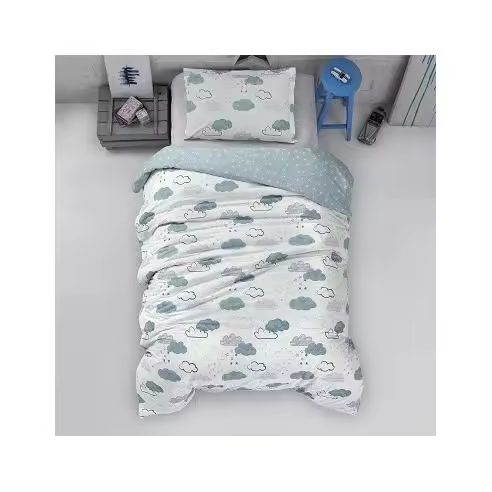 Dhestia Home Funda Nórdica Infantil Juvenil Algodón Turco Nubes Agua - 1