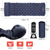 Almohadilla De Dormir Para Camping Inflable Con Bomba Integrada Ultraligera Para Viajes Y Senderismo Con Apoyo Cabeza Material PVC TPU Nylon - details 4