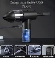Soplador de Polvo Eléctrico y Aspirador 2 en 1, Aire Comprimido Limpieza pc, 3 Velocidades, Mini Aspiradora de Mano, Luz Led,Bolsa y Accesorios.12000Pa Succión,Recargable y Portatil - details 0